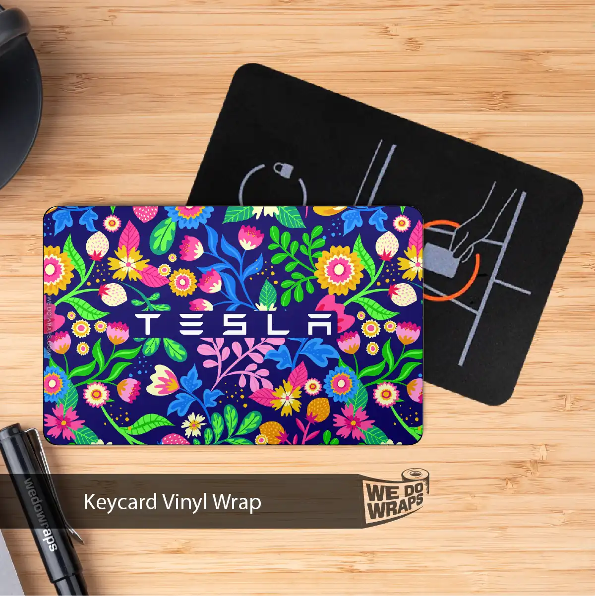 Floral Meadow Tesla Keycard Decal - Tesla Emblems