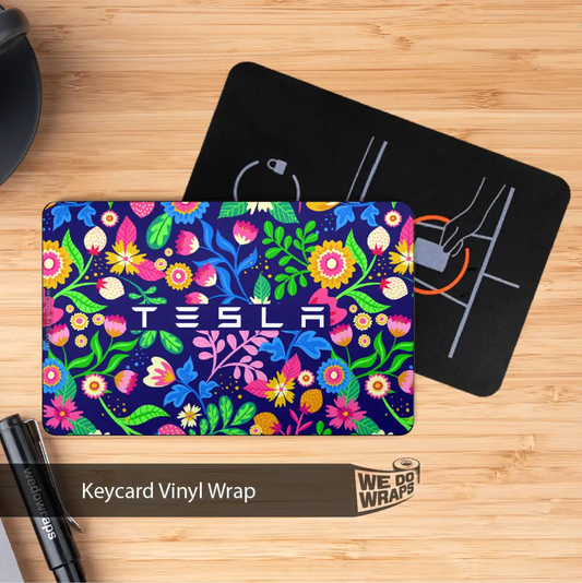Floral Meadow Tesla Keycard Decal - Tesla Emblems
