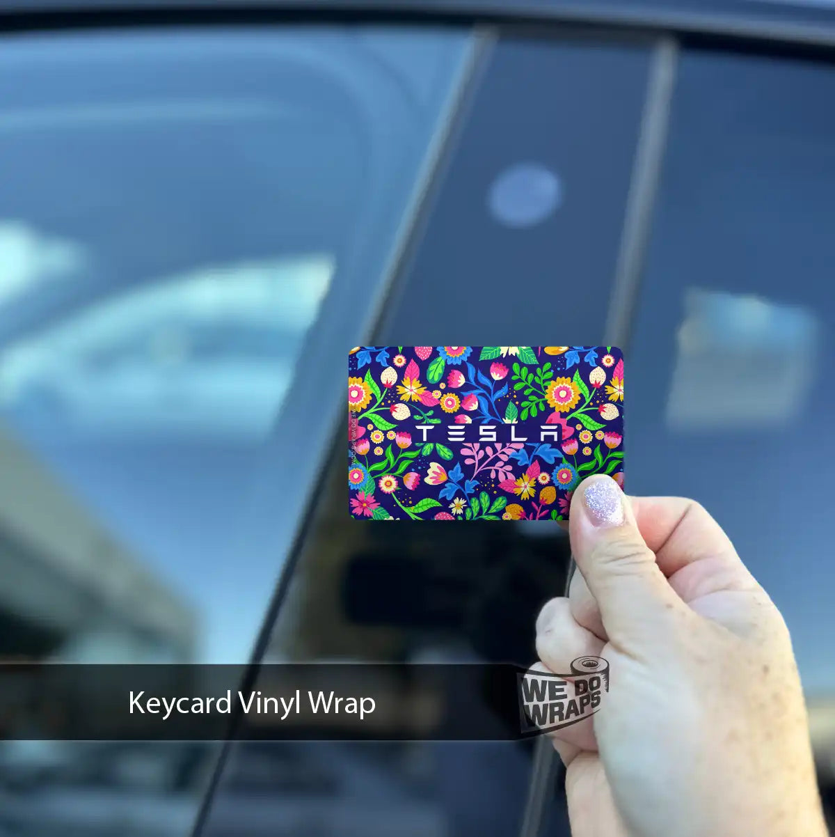 Floral Meadow Tesla Keycard Decal - Tesla Emblems