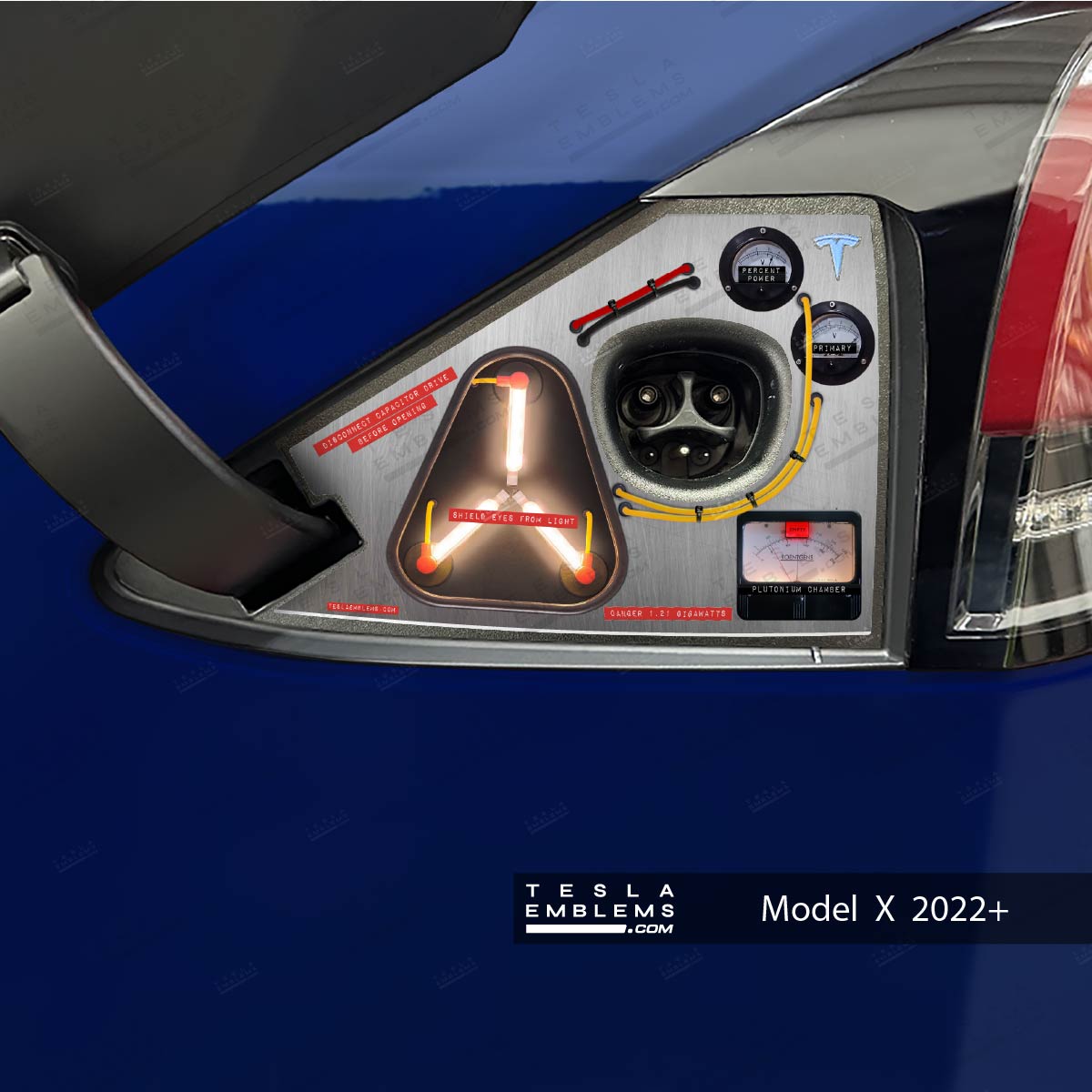 Flux Capacitor - Time Traveling Charge Port Wrap - Tesla Emblems