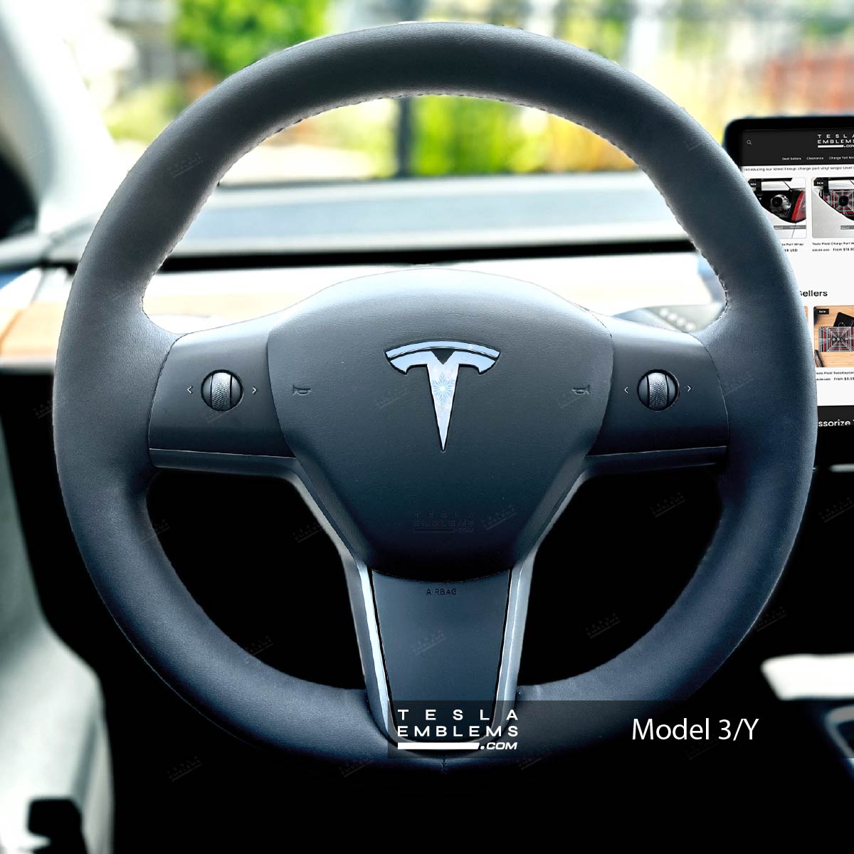 Frozen Elsa Tesla Steering Wheel Emblem Decal - Tesla Emblems