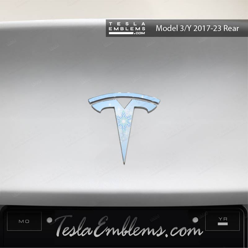 Frozen Elsa Tesla Emblem Decals (Front + Back) - Tesla Emblems