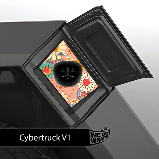 Funky Florals Tesla Charge Port Wrap | Cybertruck - Tesla Emblems