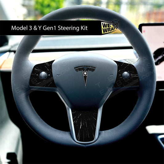 Galactic Empire Tesla Steering Wheel Trim Decal Kit (4pcs) | M3 2017-Jan 2024