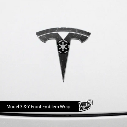 Space Gear Tesla Emblem Decals (Front + Back) | Model 3 - Tesla Emblems
