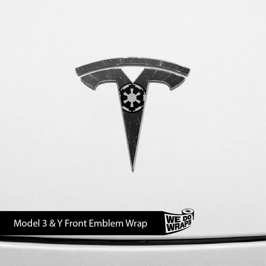 Space Gear Tesla Emblem Decals (Front + Back) | Model 3 - Tesla Emblems