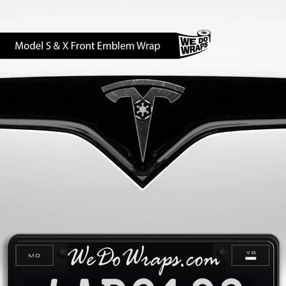 Space Gear Tesla Emblem Decals (Front + Back) | Model S - Tesla Emblems