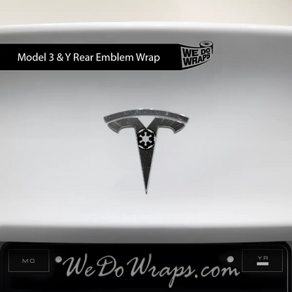 Space Gear Tesla Emblem Decals (Front + Back) | Model 3 - Tesla Emblems