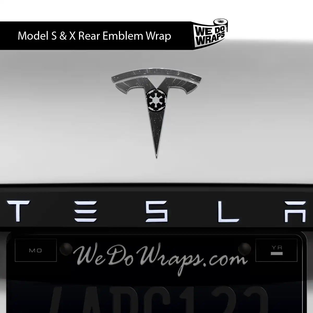 Space Gear Tesla Emblem Decals (Front + Back) | Model S - Tesla Emblems