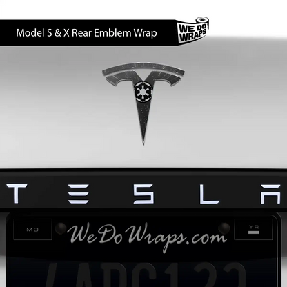 Space Gear Tesla Emblem Decals (Front + Back) | Model S - Tesla Emblems