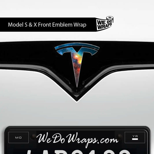 Galaxy Tesla Emblem Decals (Front + Back) | Model X - Tesla Emblems