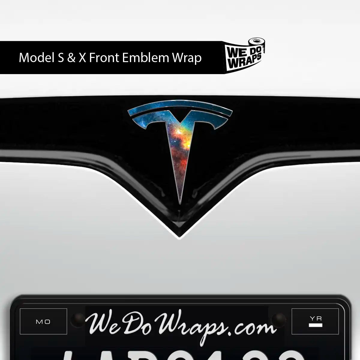 Galaxy Tesla Emblem Decals (Front + Back) | Model S - Tesla Emblems