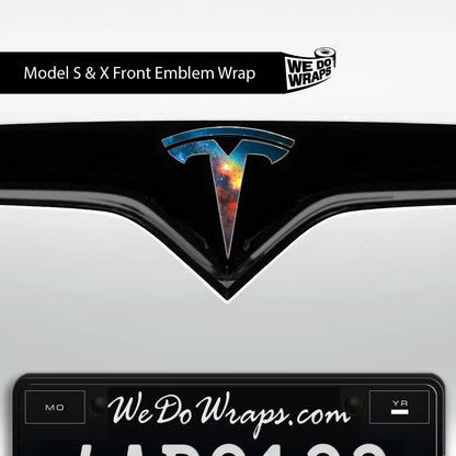 Galaxy Tesla Emblem Decals (Front + Back) | Model S - Tesla Emblems
