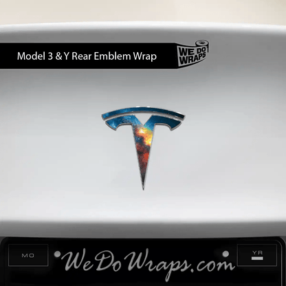 Galaxy Tesla Emblem Decals (Front + Back) | Model Y - Tesla Emblems