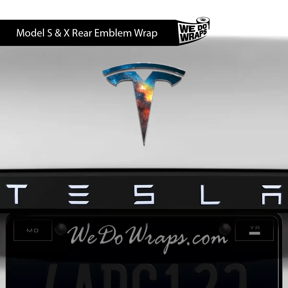 Galaxy Tesla Emblem Decals (Front + Back) | Model S - Tesla Emblems