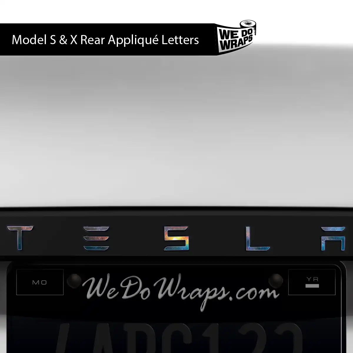 Galaxy Tesla Emblem Decals (Front + Back) | Model X