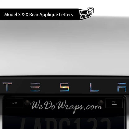 Galaxy Tesla Emblem Decals (Front + Back) | Model X