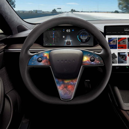 Galaxy Tesla Steering Wheel Trim Decal Kit (3pcs) | MX ’21-26 - Tesla Emblems