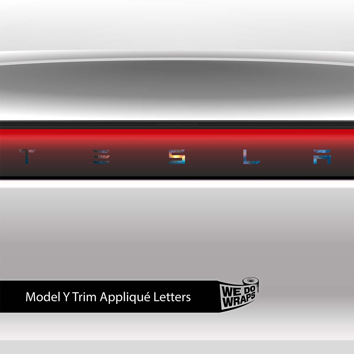 Galaxy Tesla Emblem Decals (Front + Back) | Model Y - Tesla Emblems