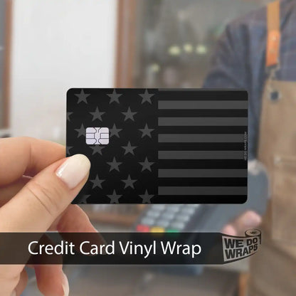 Ghost Black Patriot Flag | NFC Key Card Wrap - Tesla Emblems