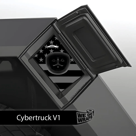 Ghost Black Patriot Flag Tesla Charge Port Wrap | Cybertruck - Tesla Emblems