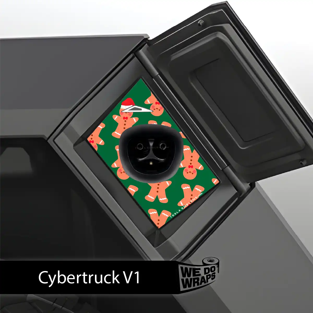Gingerbread People Tesla Charge Port Wrap | Cybertruck - Tesla Emblems