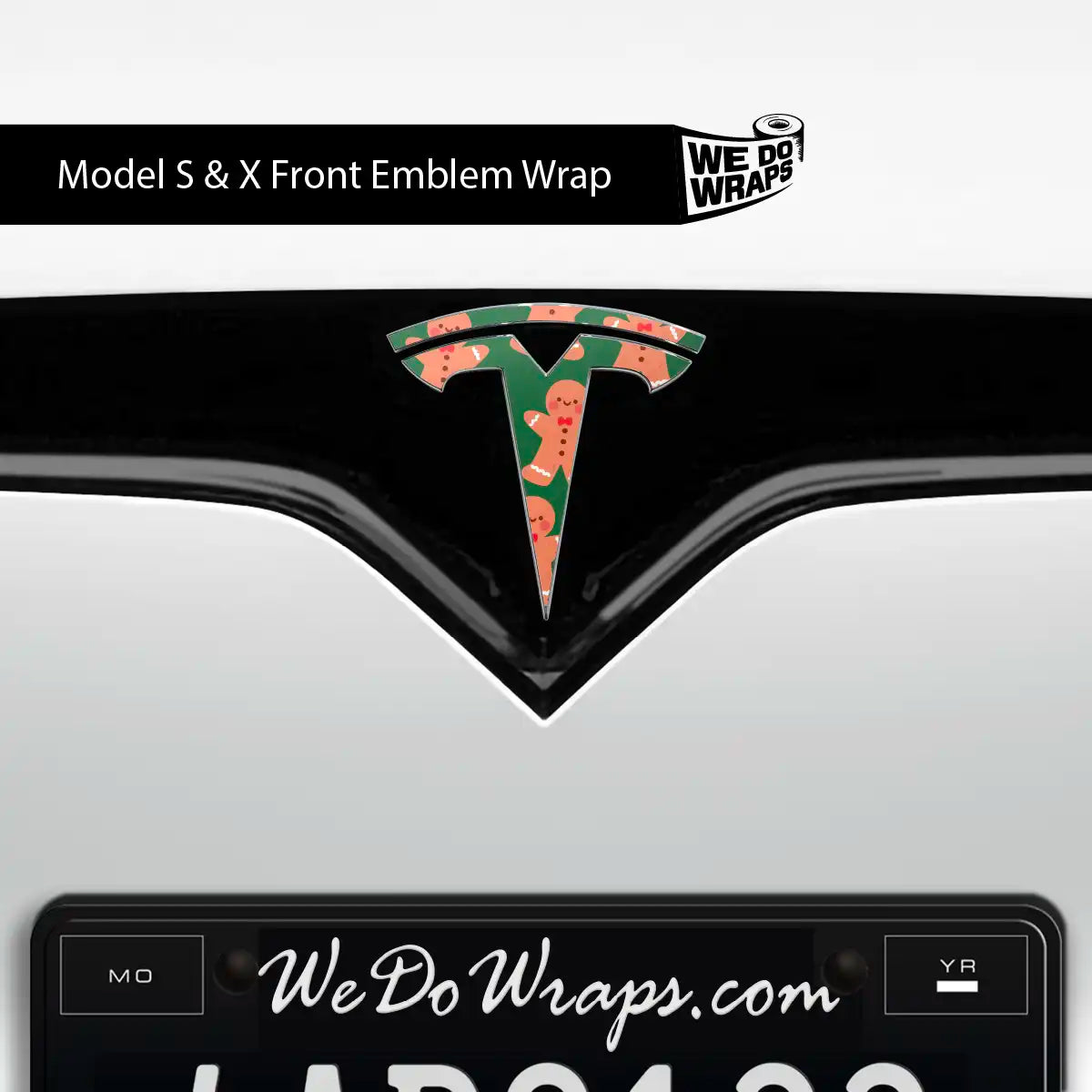 Gingerbread Tesla Emblem Decals (Front + Back Emblem Decals) | Model X - Tesla Emblems
