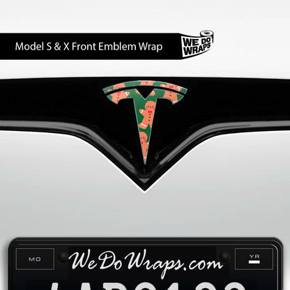 Gingerbread Tesla Emblem Decals (Front + Back Emblem Decals) | Model X - Tesla Emblems