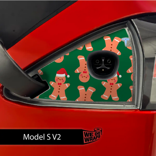 Gingerbread People Tesla Charge Port Wrap | Model S - Tesla Emblems