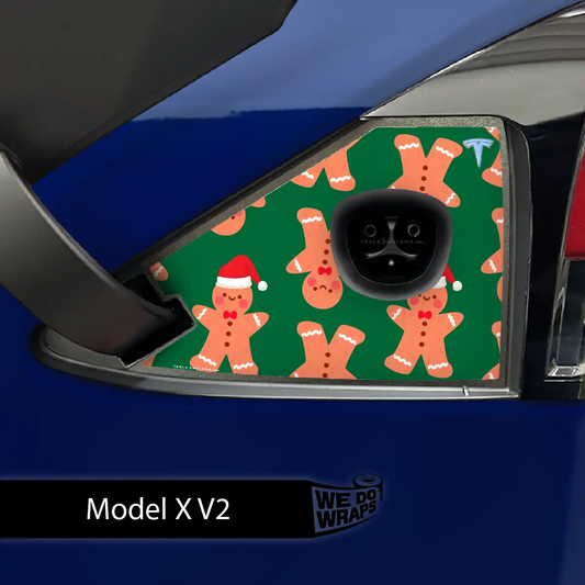 Gingerbread People Tesla Charge Port Wrap | Model X - Tesla Emblems