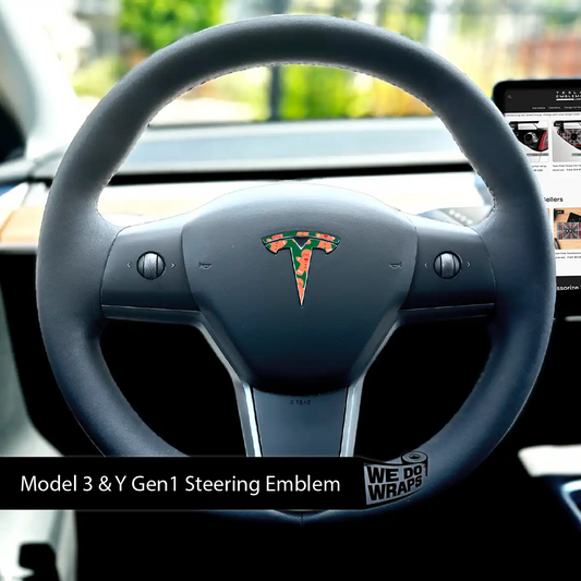 Gingerbread People Tesla Steering Wheel Emblem Decal | Model 3