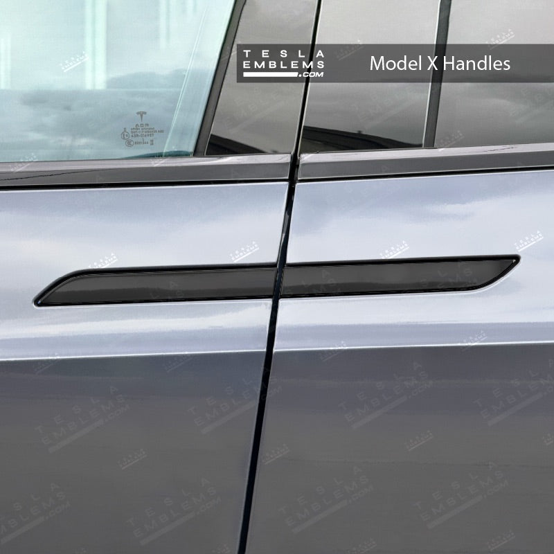 3M Gloss Black Tesla Door Handle Decals (4pcs) - Tesla Emblems