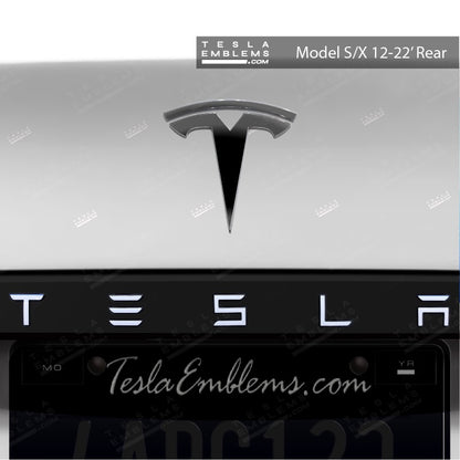 3M Gloss Black Tesla Emblem Decals (Front + Back)