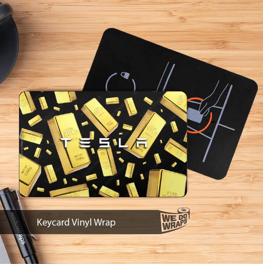 Gold Bars Tesla Keycard Decal - Tesla Emblems