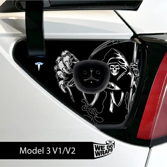 Grim Reaper Tesla Charge Port Wrap | Model 3 - Tesla Emblems