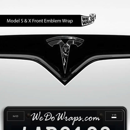 Grim Reaper Tesla Emblem Decals (Front + Back) | Model X - Tesla Emblems