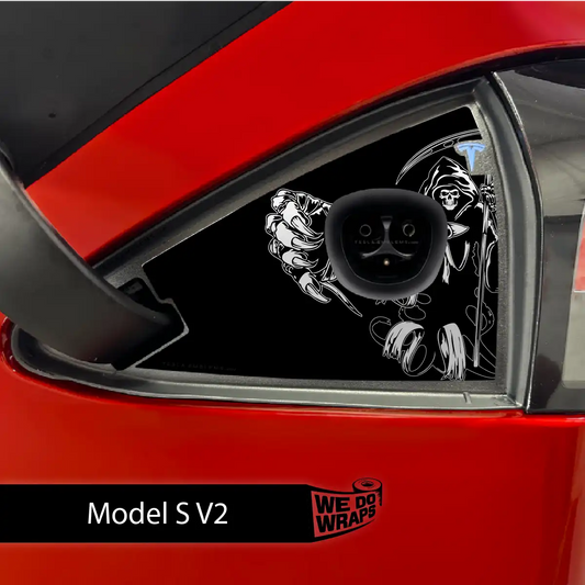 Grim Reaper Tesla Charge Port Wrap | Model S - Tesla Emblems