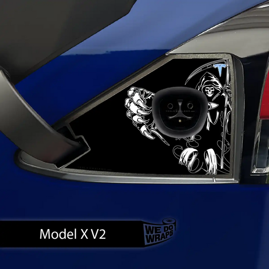 Grim Reaper Tesla Charge Port Wrap | Model X - Tesla Emblems