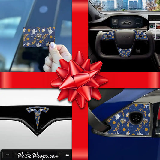 Holiday Bundle Hanukkah Tesla Wrap Kit | Model X - Tesla Emblems