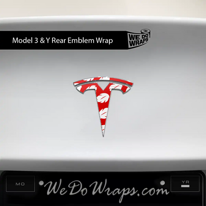 Hawaiian Tesla Emblem Decals (Front + Back) | Model Y