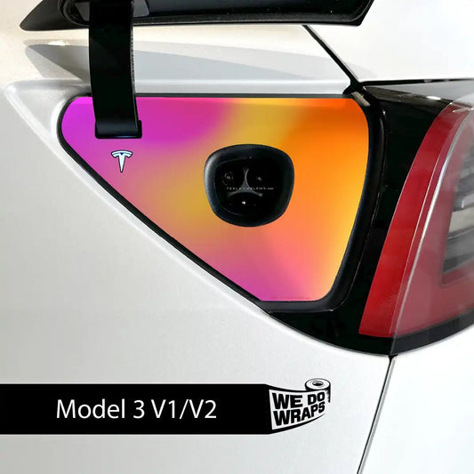 Heatwave Gradient Tesla Charge Port Wrap | Model 3 - Tesla Emblems
