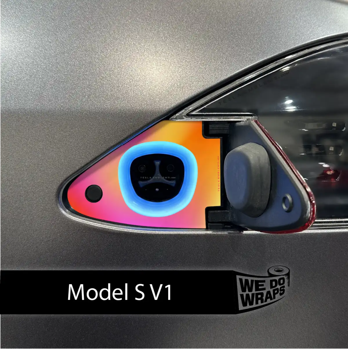Heatwave Gradient Tesla Charge Port Wrap | Model S - Tesla Emblems