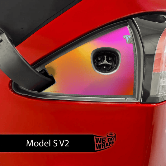Heatwave Gradient Tesla Charge Port Wrap | Model S - Tesla Emblems