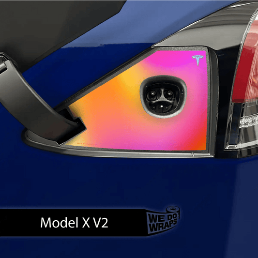 Heatwave Gradient Tesla Charge Port Wrap | Model X - Tesla Emblems