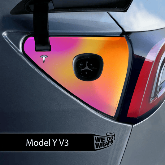 Heatwave Gradient Tesla Charge Port Wrap | Model Y - Tesla Emblems