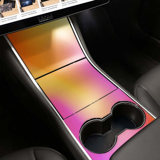 Heatwave Gradient Tesla Center Console Wrap Kit | 2017 - 2021 Model 3 & Y - Tesla Emblems