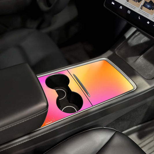 Heatwave Gradient Tesla Center Console Wrap Kit | 2021 - 2023 Model 3 & Y - Tesla Emblems