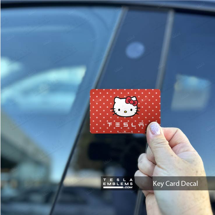 Hello Kitty Tesla Keycard Decal - Tesla Emblems