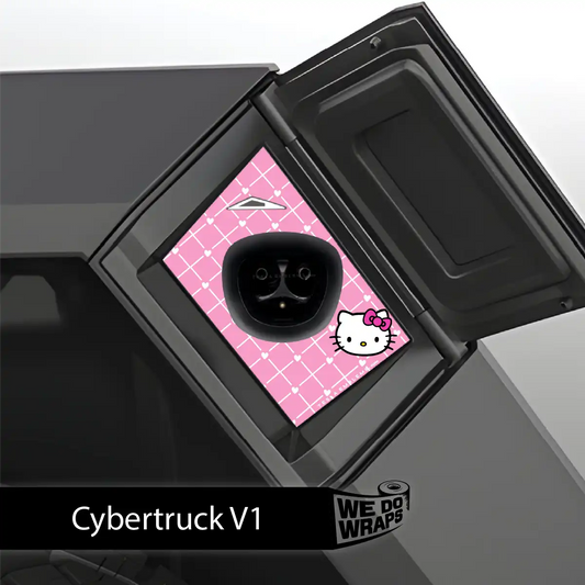 Hello Kitty Tesla Charge Port Wrap | Cybertruck - Tesla Emblems