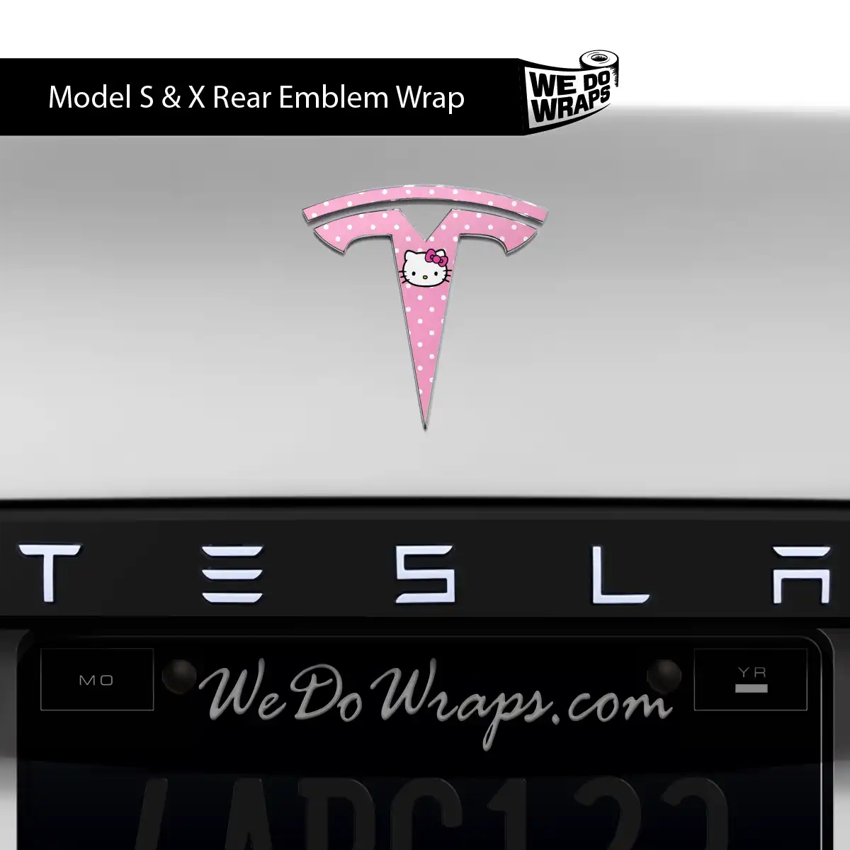 Hello Kitty Tesla Emblem Decals (Front + Back) | Model S - Tesla Emblems